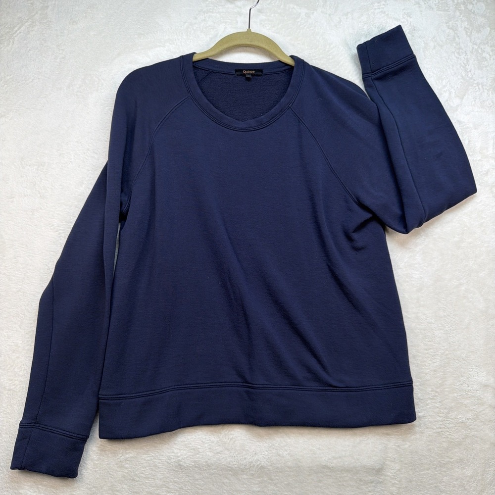 Quince Navy Blue Pullover Sweater Women's Small Minimalist Casual Soft Knit
